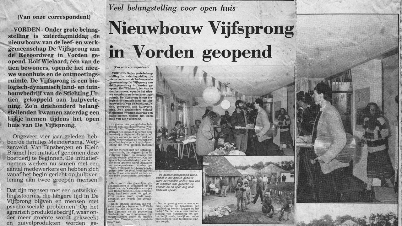 krantenartikel over de oplevering van de eerste roos